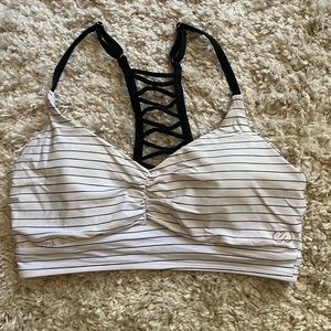 Calia striped bikini top.